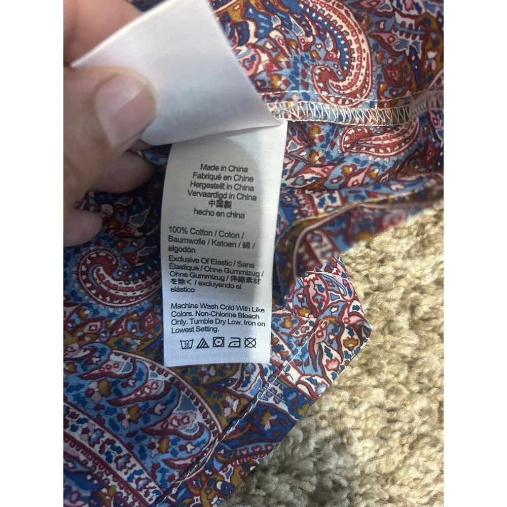 J. Crew Puff-sleeve Smocked Top Liberty® Tropical Prince print Romantic Women S
